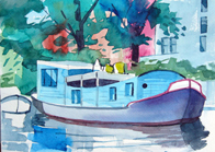 "Amsterdam Housebooat" by Irv Morgan